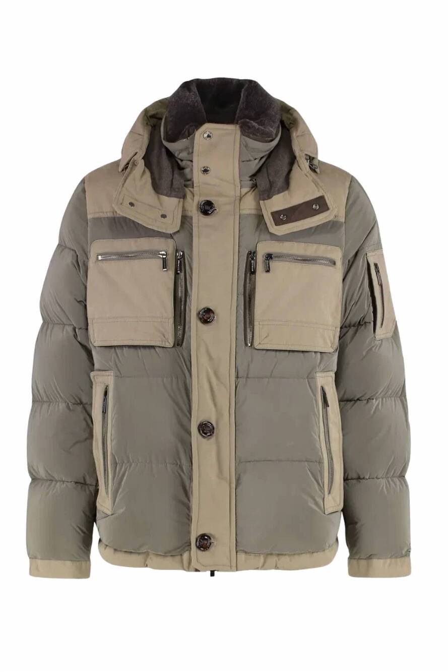 NEW MOORER men's hooded padded jacket in verde